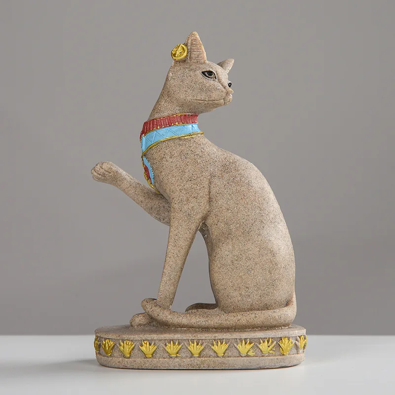 ERMAKOVA песчаник египетская скульптура кошки статуя Абстрактная фигура ручной
