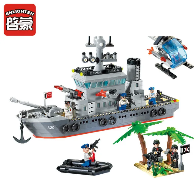 820 военный катер ракета круизер фигурки блоки совместимы с Legoe Строительные
