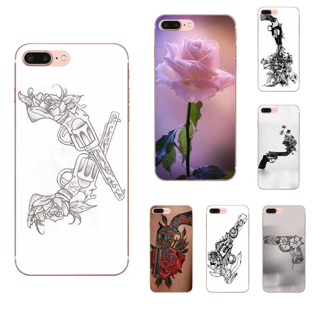 Для LG Nexus 5 5X G2 G3 mini spirit G4 G5 G6 K4 K7 K8 K10 2017 V10 V20 V30 Stylus TPU Capa Case Guns Flower|Бамперы| |