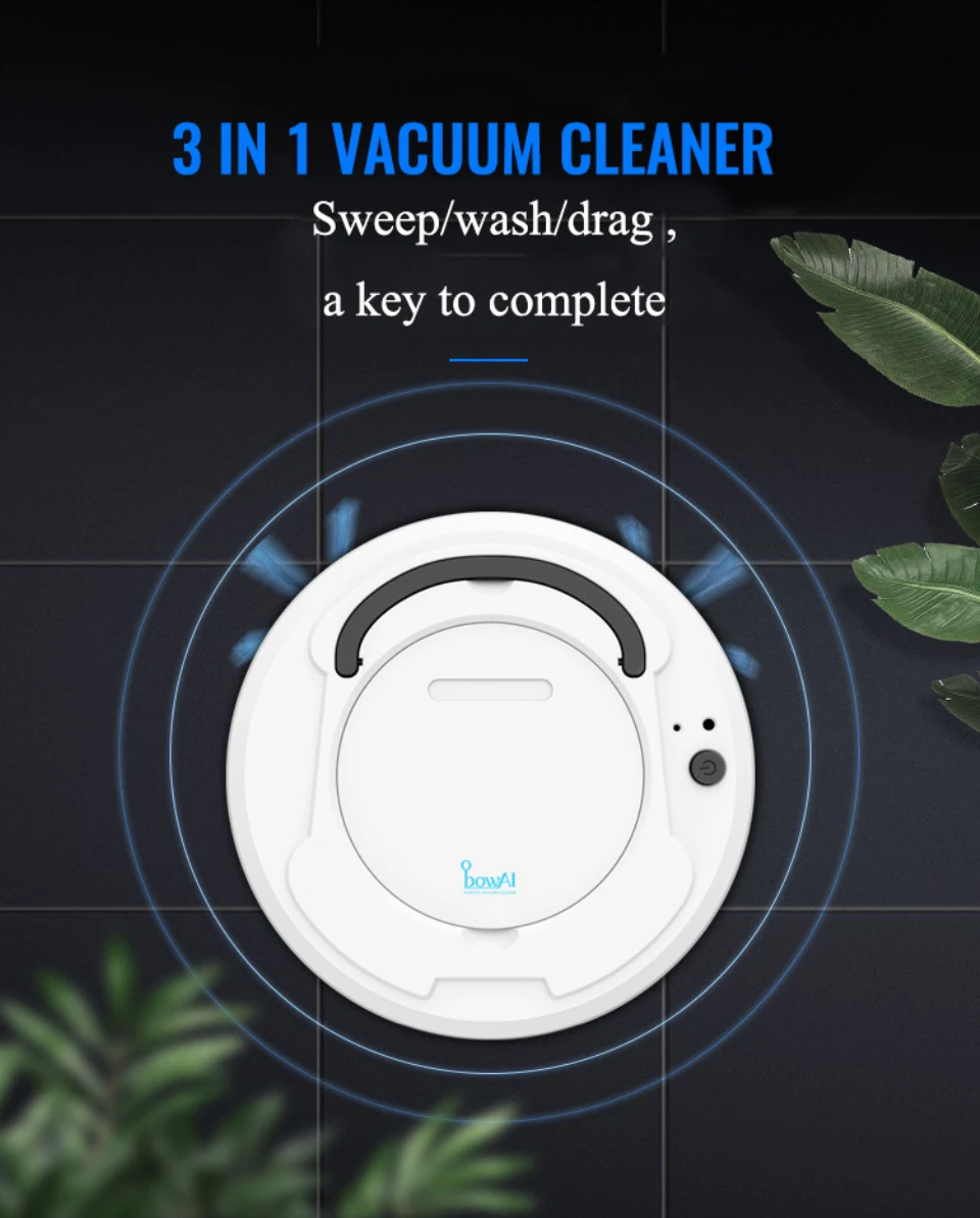 USB Multifunctional Sweeping Vacuum Cleaner Smart Robot Floor Cleaner 3-In-1 Auto Rechargeable Smart Sweeping Floor Dust Dry