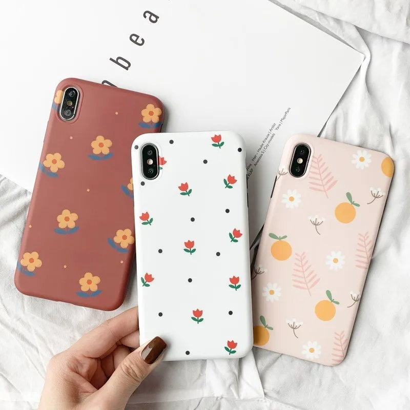 Летний чехол для телефона с свежим цветком iphone 7 8 X Xr Xs Max матовый стильный