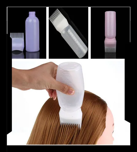 Hot 120ml Hair Coloring Styling Tool Professional Colouring Comb Dye Empty Bottle With Applicator Brush Salon 3 Colors | Красота и