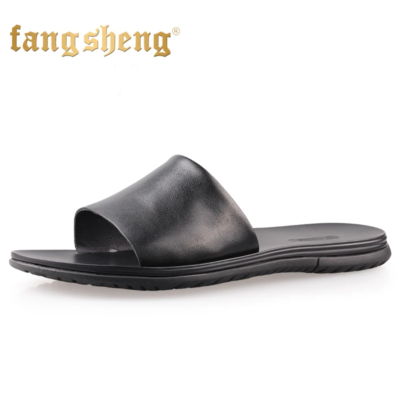 FangSheng официальный 2019 лето натуральная коровья кожа Мода Домашние пляжные сланцы