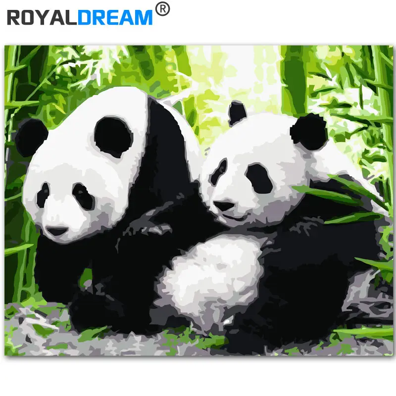 Набор для рисования по номерам ROYALDREAM TuanTuanYuanYuan панда сделай сам рисование на