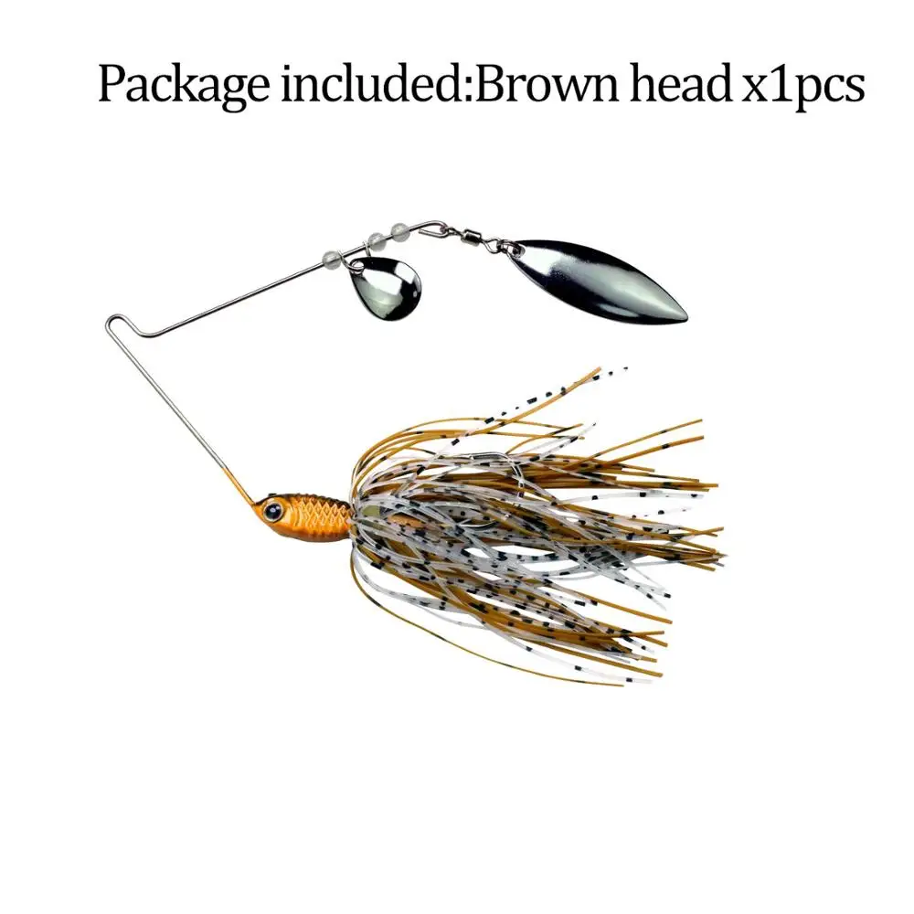 1 шт. Спиннербейт Jig Head 14g 1/2oz Металлические блесны рыболовные приманки ложка блестками Спиннербейт Leurre для рыбалки - Цвет: 1 pieces brown