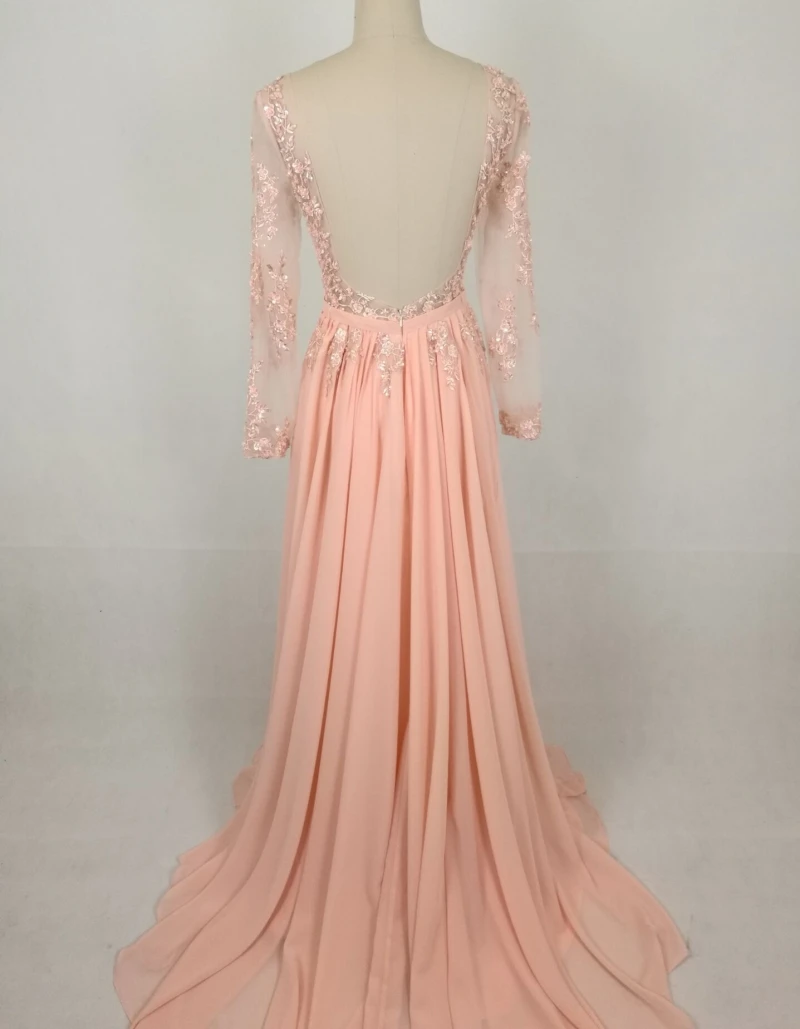 Женское вечернее платье до пола элегантное плиссированное с длинным рукавом и