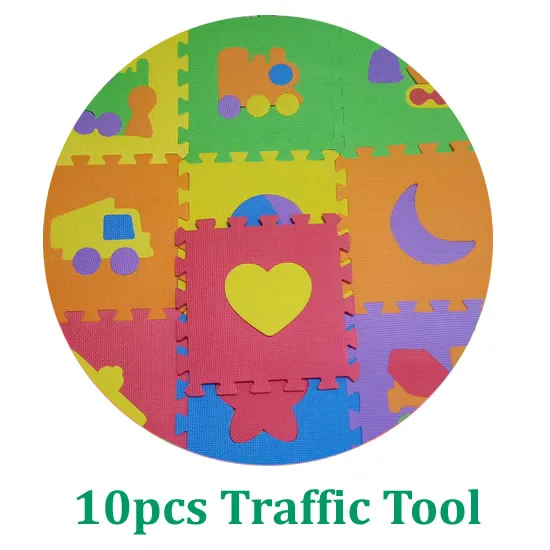 Traffic tools 10 шт. в упаковке детские коврики EVA головоломки коврики алфавиты Животные головоломки коврики пена для напольной плитки упражнения детские игровые коврики PX10S - Цвет: Traffic tools