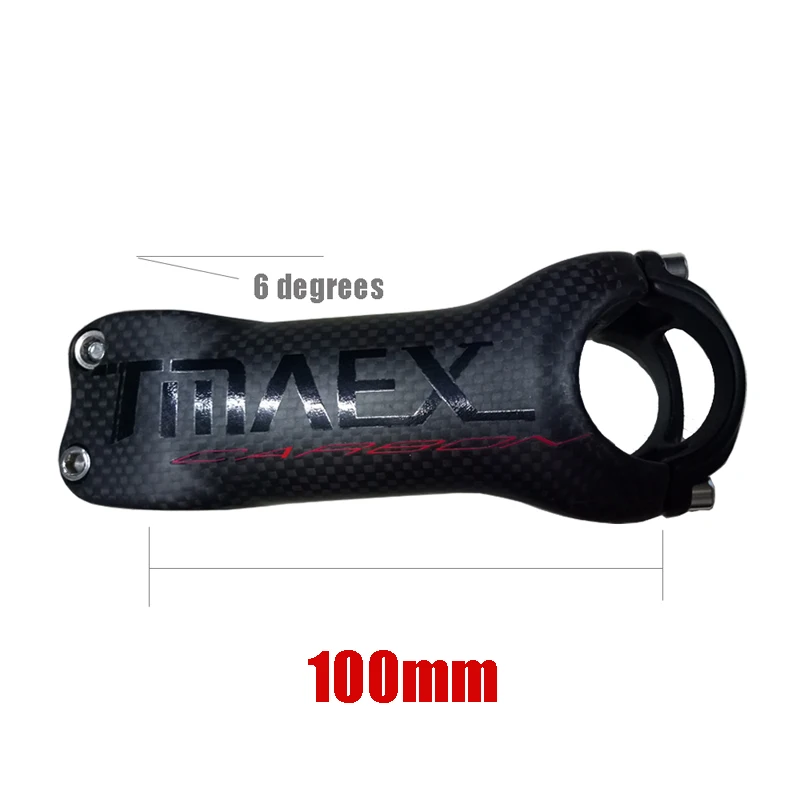 6 degrees 100mm Велосипедный вынос руля карбоновый Дорожный/MTB Велоспорт углеродное волокно для велосипеда, Запчасти труба из углеродистого волокна 3K матовый Full Carbon Fiber 6/17 градусов 80/90/100/110/120 мм - Цвет: 6 degrees 100mm