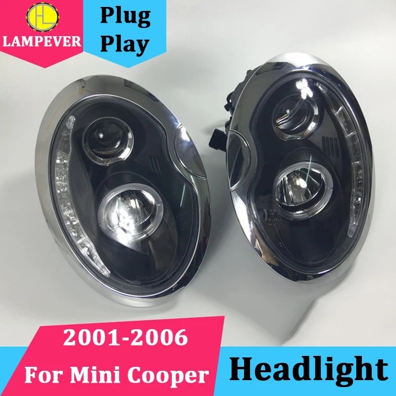 Автомобильные фары s для BMW Mini Cooper R53 R52 R50 светильник мини фар 2001 2006 ангельские