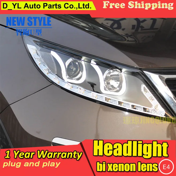 D_YL автомобильный Стайлинг для Kia Sportage фары 2011 2012 светодиодный ные DRL линзы двойной