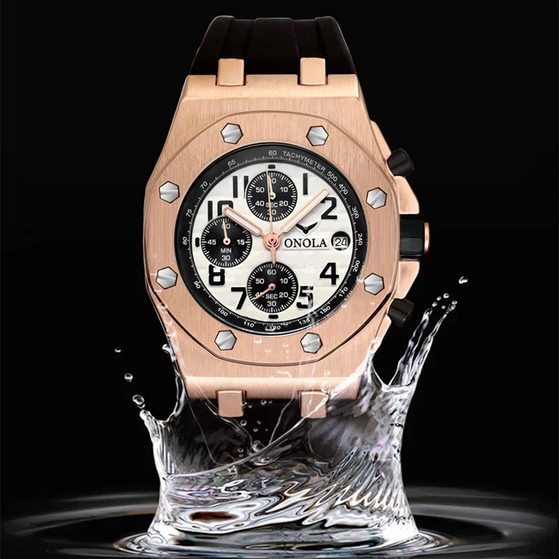 business mens wristwatches quartz Multifunction man watches waterproof fashion ONOLA brand male clocks blue black gold