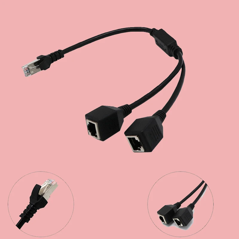 1 шт. удлинитель RJ45 штекер 2 гнезда|Компьютерные кабели и разъемы| |