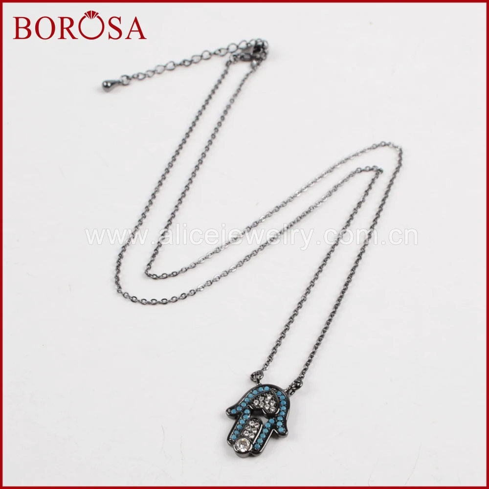 BOROSA CZ микро проложить Хамса рука Connetcor цепочки и ожерелья блестящие кубический