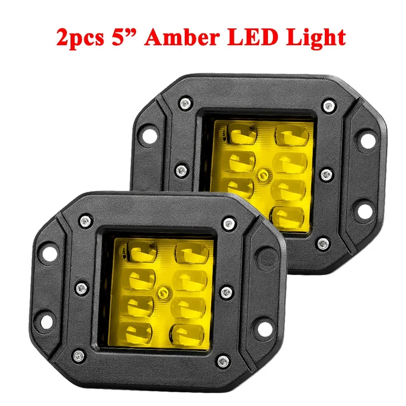 2pcs Amber VISORAK 2 шт./лот " светодиодный светильник с заподлицо внедорожный светодиодный светильник для вождения автомобиля 4WD 4x4 SUV ATV Truck внедорожный светодиодный рабочий светильник - Цвет: 2pcs Amber