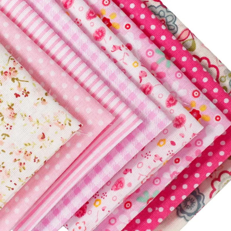 2 pink Новинка, 8 шт., красная хлопковая ткань с цветочным рисунком, размер 25X25 см, для шитья, для шитья, в пасторальном стиле, для рукоделия, Лоскутов и рукоделия, ткань - Цвет: 2 pink