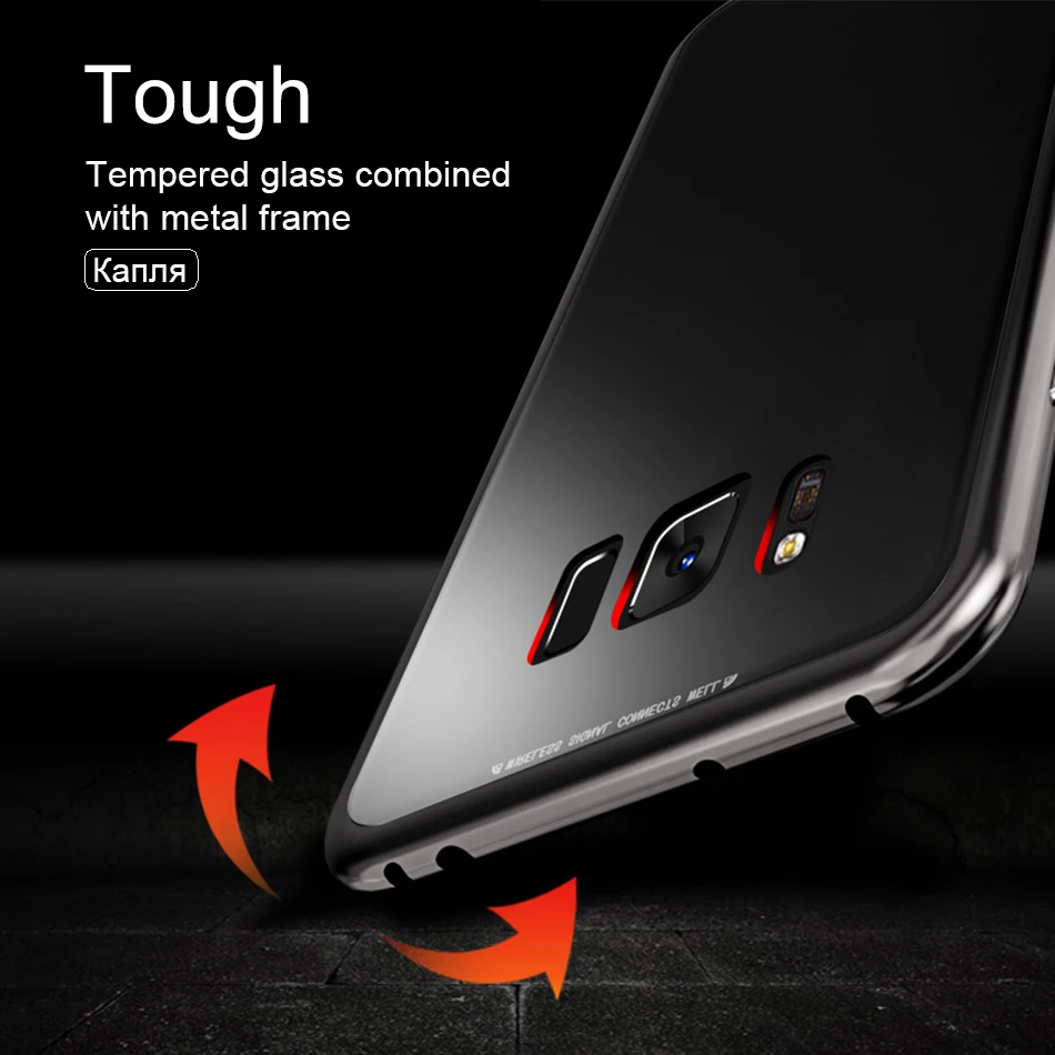 Магнитный чехол для Galaxy S 10 9 8 Plus NOTE A 7 J4 360 Магнитная металлическая Адсорбция