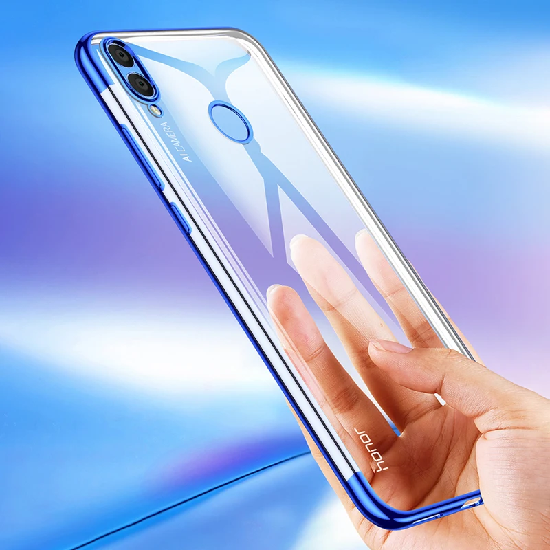 Прозрачный чехол для Huawei Honor 8X роскошный бампер прозрачный из ТПУ с силиконовым