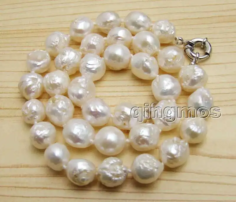 Большое ожерелье жемчуг Эдисон 9-10 мм Белое Круглое натуральное 17 дюймов nec6292