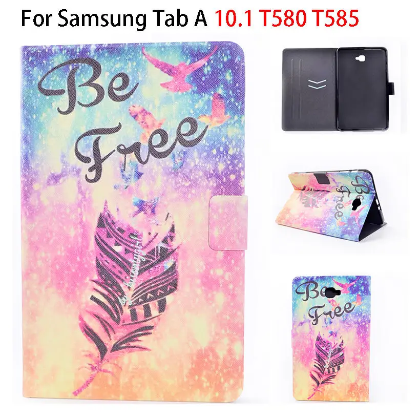 Ультратонкий кожаный чехол с принтом для Samsung Galaxy Tab A6 10 1 2016 T580 T585 T580N задняя крышка