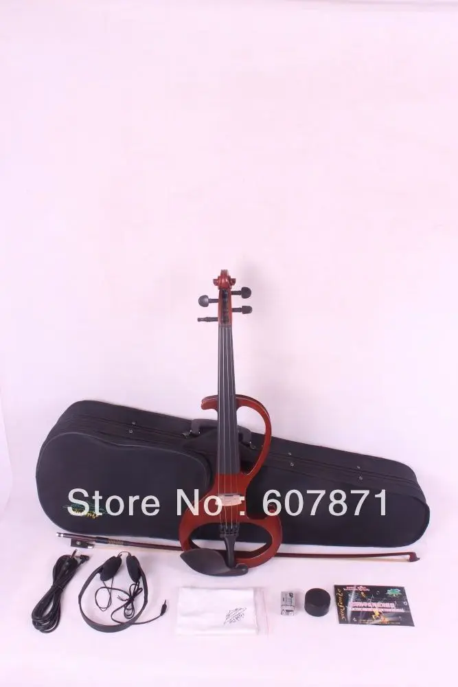 

New 4/4 Electric Violin Silent Pickup dark orange Color tone #6-6 4 strings