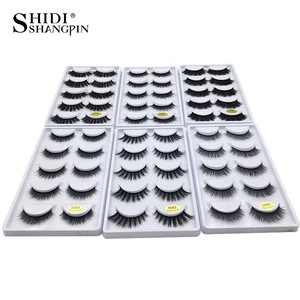 SHIDISHANGPIN 1 коробка 3D норковые ресницы натуральные длинные накладные норковые ресницы 1 см-1,5 см 3D ресницы ручная работа макияж Полные полоски ресниц