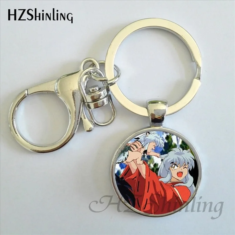 10 Inuyasha и Кагоме, брелки для ключей, мультфильм Стекло стимпанк ювелирные изделия для Для женщин Косплэй утверждающий кулон автомобильный брелок - Цвет: 10