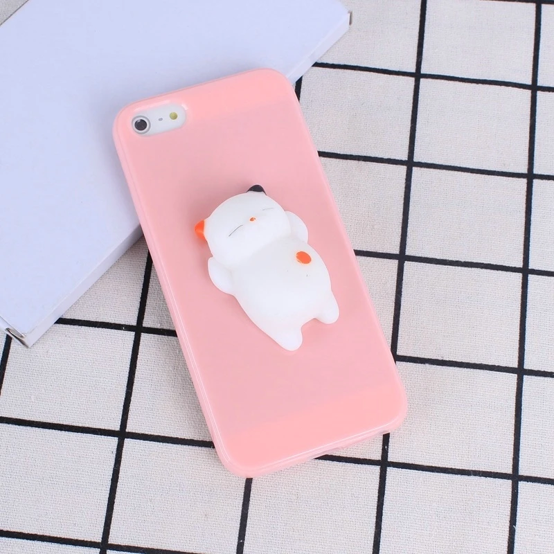 Мягкий чехол с 3D изображением милого медведя кота для iphone 7 plus мягкий силиконовый