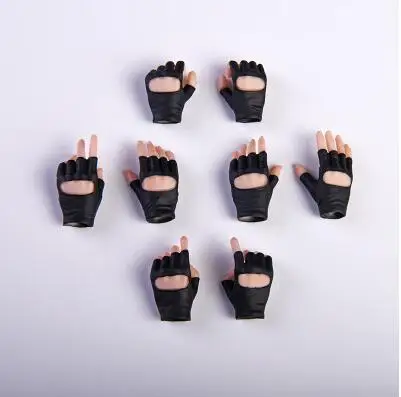 A suntan color black 1/6 аксессуары для экшн-фигурки Куклы PHICEN TBleague перчатки ручная белая ручка пистолет Модель руки Sutan бледная кожа - Цвет: A suntan color black