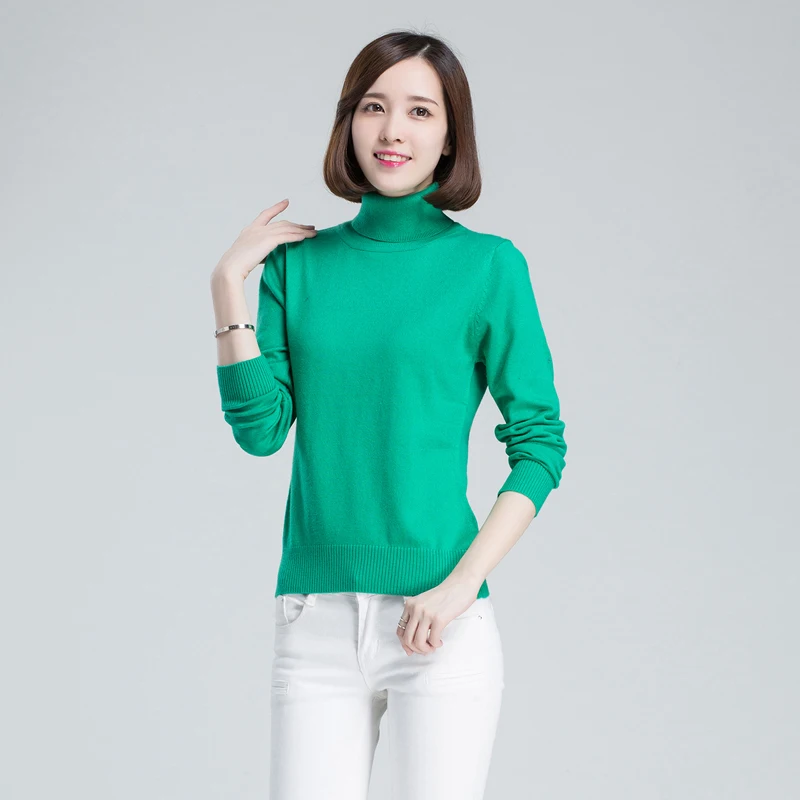 Top Clothing women/Ladies keep worm Wool Sweater Female Turtleneck Pullover Cashmere long sleeve korean plus size | Женская одежда
