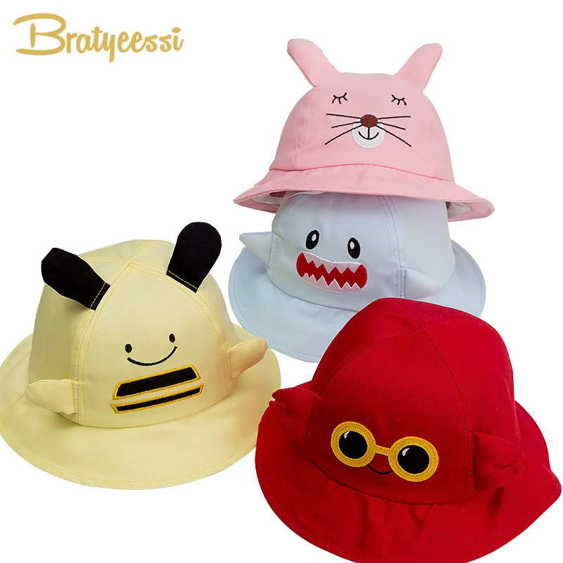 Новая детская хлопковая шапка с рисунком для мальчиков весенне-летняя ушками