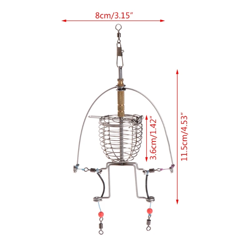 

Fishing Feeder Automatic Tackle Multi Functional Launcher Trap Spring Cage Hook