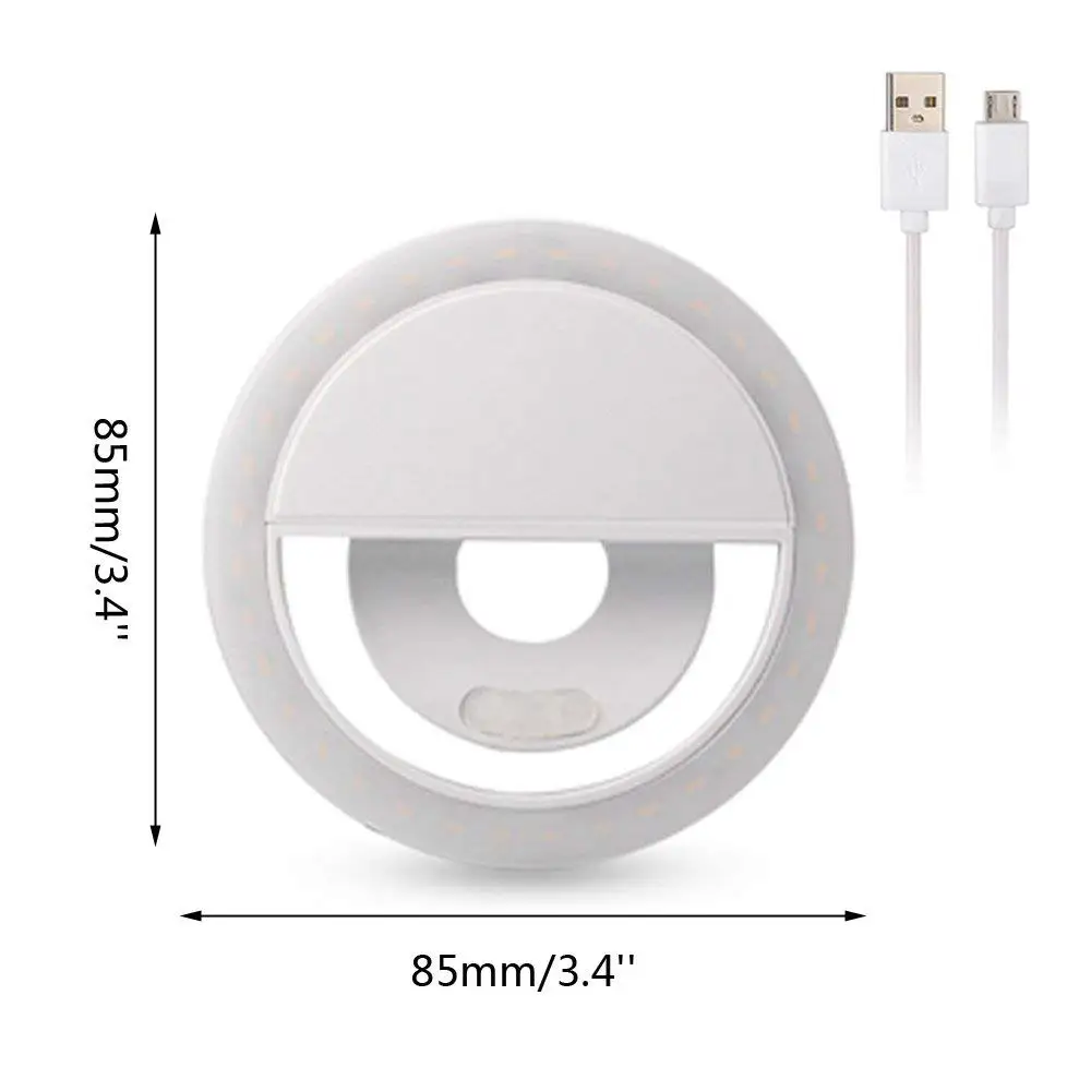 Портативная светодиодная кольцевая лампа для селфи Перезаряжаемый USB светильник