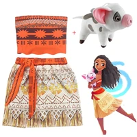 baby girl princess dress moana cosplay clothes for children vaiana girls party wedding dresses with necklace pet pig costumes