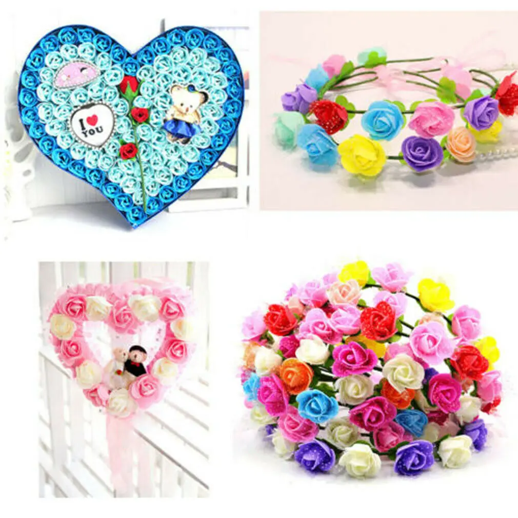 144 шт./пакет мини пенопластовая Роза искусственные цветочные головки декор для