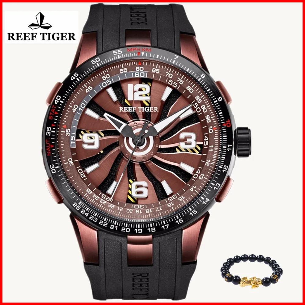 Часы Reef Tiger мужские спортивные армейские водонепроницаемые с резиновым ремешком