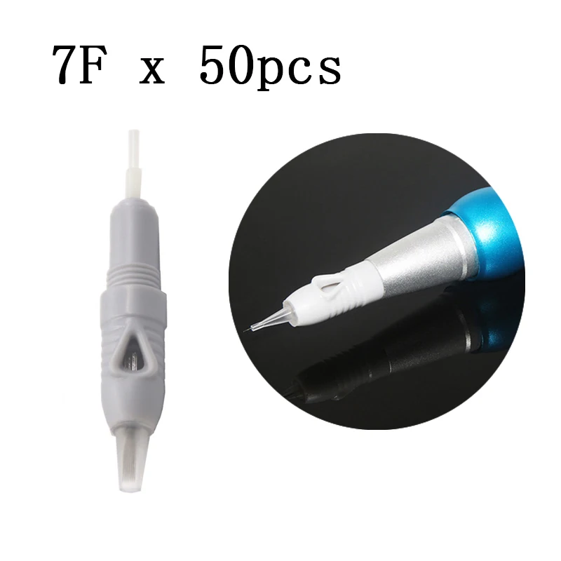 7F x 50pcs Liberty 3D тату-машинка для бровей, картридж для перманентного макияжа, ротационная машинка-пистолет с 2 кабелями, Машинка для пму, комплекты для самостоятельной сборки - Цвет: 7F x 50pcs