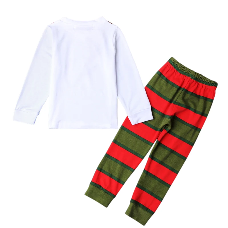 Семейные рождественские пижамные комплекты хлопковые детские пижамы для