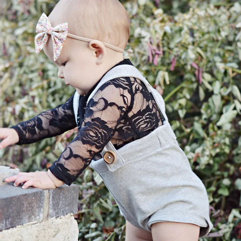 2018 летняя кружевная одежда с вышивкой и длинным рукавом для новорожденных