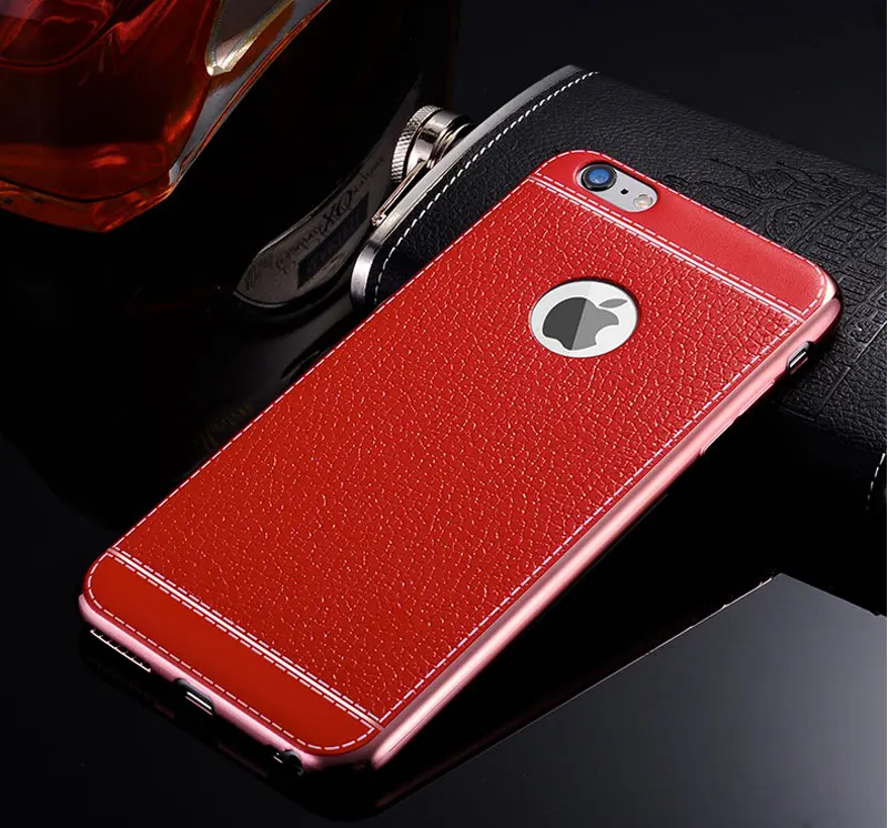 Mobile Phone Case For iPhone 6 6S 7 Plus Plating Lichee Leather Housing Bag Skin Sheath Shell | Электроника