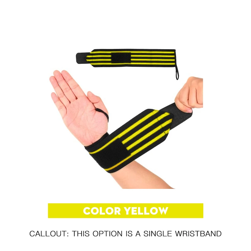 Yellow-4 Bars 1 шт. спортивные нарукавники для силовых тренировок для занятий тяжелой атлетикой, защита для запястья, манжета на запястье, нарукавник, ремень для мужчин и женщин - Цвет: Yellow-4 Bars