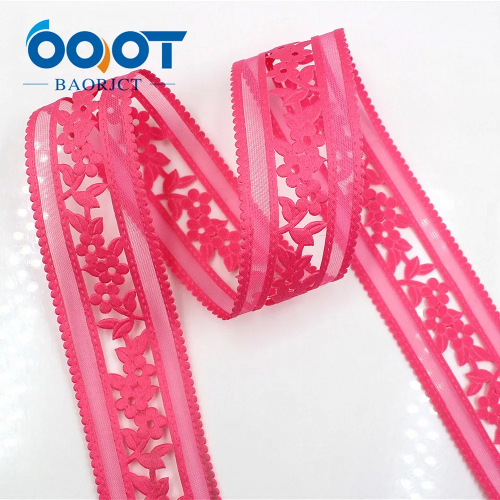 OOOT BAORJCT 17122316 hot sale 40 mm 10 yards hollow Flowers satin ribbon DIY handmade materials Clothing accessories | Дом и сад