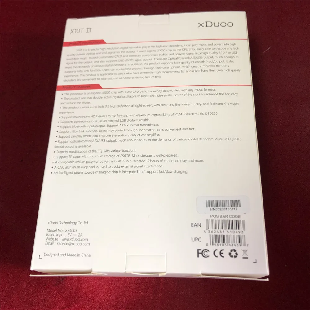 XDUOO X10T II Bluetooth HIFI цифровой проигрыватель музыкальный плеер MP3 Поддержка DSD256 PCM 384HKz/32 бит оптический/коаксиальный/AES/USB выход