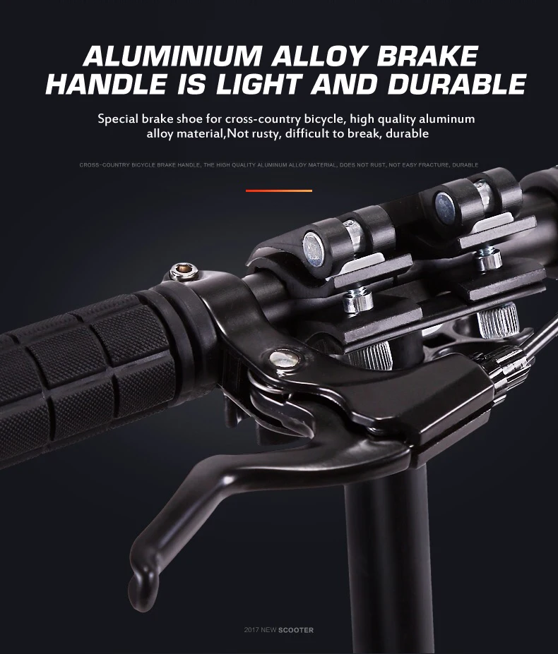 Самокат складной для взрослых и детей 2 колеса из искусственной кожи амортизация