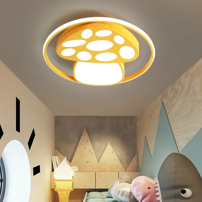 Mushroom Kids Ceiling Lamp Ring Modern Led Heart Dimmable Lights For Girls Children's Room Bedroom Lighting Indoor | Лампы и