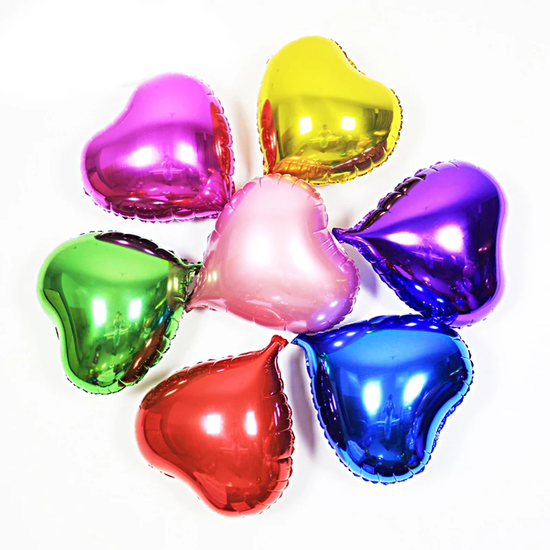 

5pcs Event Balloons 10inch red Heart Shaped Foil Ballon Large love wedding Happy Birthday Party Decoration Globos Air Ballons