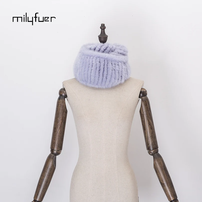 Milyfuer реального норки Мех животных Для женщин воротник из натуральной Дамы шарф