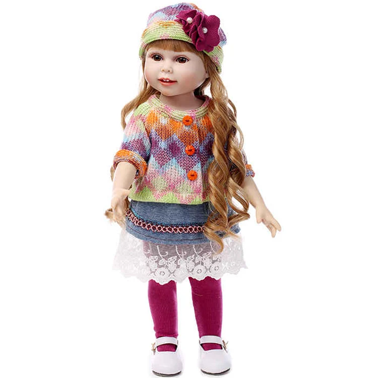 

Girl doll toy 45CM Silicone Bebe Reborn Baby Doll Fashion Princess girls for Children Bouquets Juguetes Gift baby live lol bjd