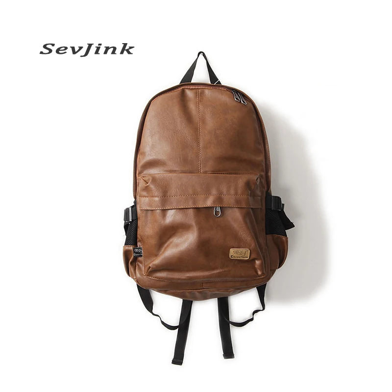 Рюкзак мужской кожаный коричневый для ноутбука|mochila feminina|bolsa mochila femininaleather man backpack |