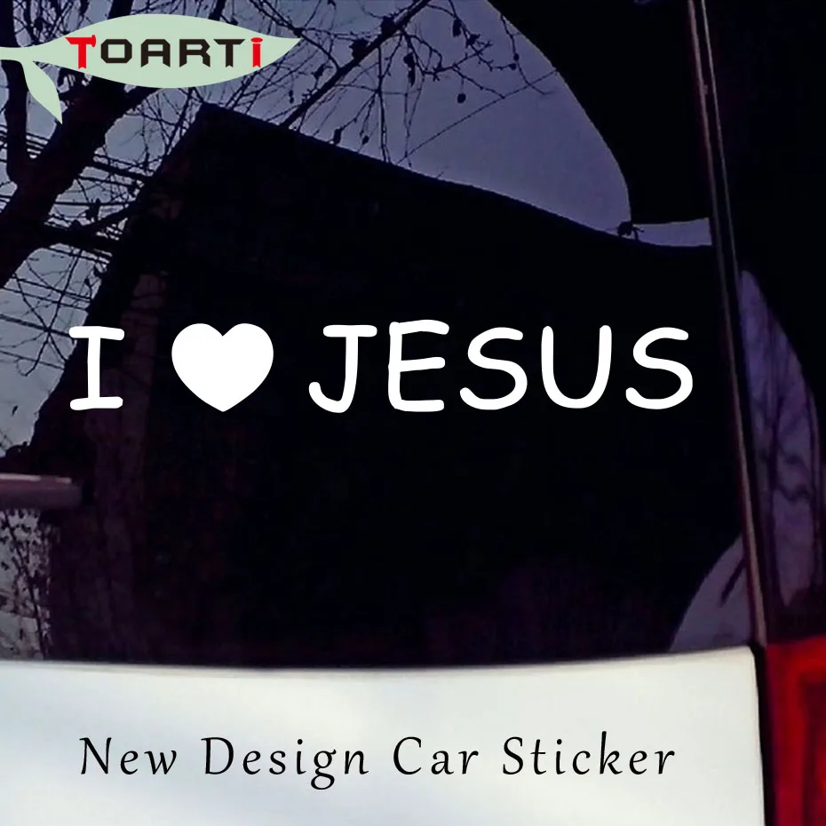 Автомобильные наклейки с надписью I Love Jesus церковный Бог Христианская