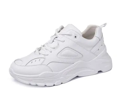 Breathable white Mcacchi/женские белые кроссовки; фирменный дизайн; обувь на танкетке со шнуровкой; женская обувь для отдыха; женские кроссовки на толстой платформе - Цвет: Breathable white